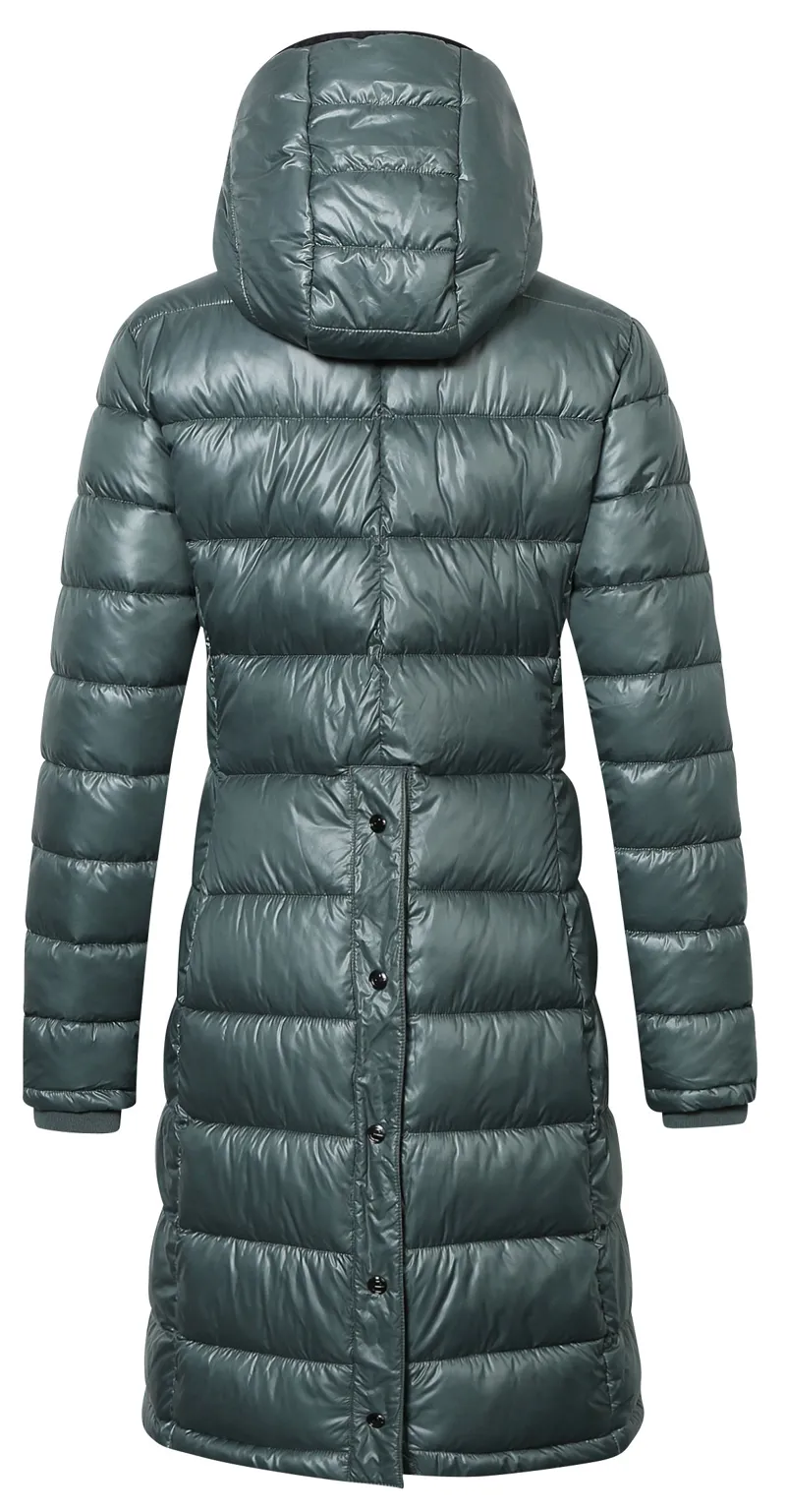 Covalliero Quilted Long Coat Jade Green-5